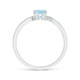 thumbnail image 2 of Angara Natural 0.6 Ct. Aquamarine with Diamond Classic Ring in 14K White Gold for Women (Ring Size: 3.5), 2 of 8