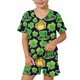 thumbnail image 5 of V Cuello Manga Larga Casual Impresa Blusa Y Pantalones Cortos para Niñas, Moda de San Patricio Día con Pantalones Cortos de Bolsillo, 5 of 7