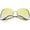 Gold / Yellow Gradient, variant on Women's Rimless Oversize Sunglasses Curved Metal Arms Round Color Tinted Lens 67mm (Gold / Yellow Gradient)