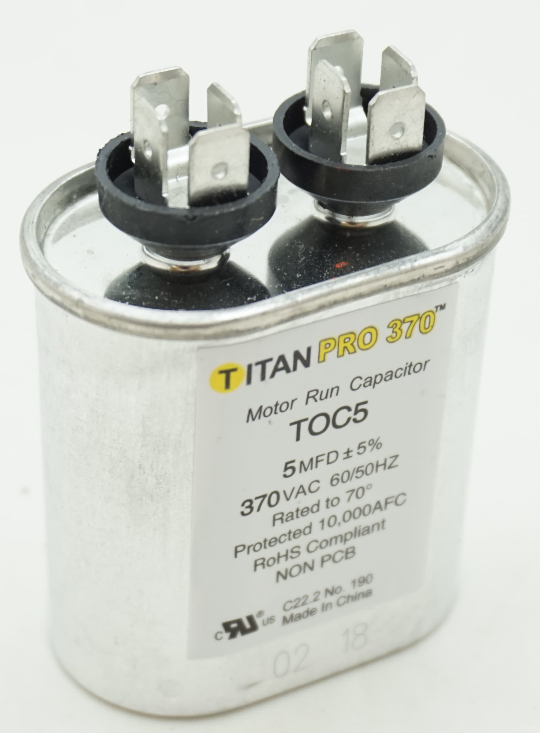 Titan Pro 370 Motor Run Capacitor TOC5 5MFD 