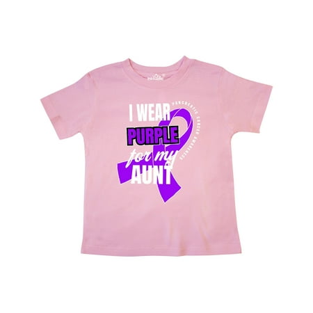

Inktastic I Wear Purple For My Aunt Pancreatic Cancer Awareness Gift Toddler Boy or Toddler Girl T-Shirt