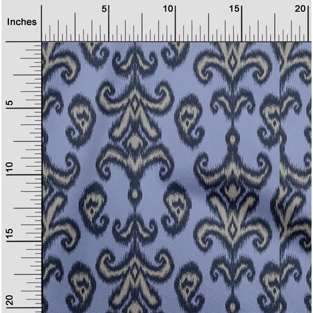 oneOone Viscose Jersey Fabric Paisley & Floral Ikat Print Fabric BTY 60 Inch Wide