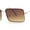 Gold / Brown, variant on Minimal Rimless Slim Rectangle Classy Gradient Lens Sunglasses Silver Smoke