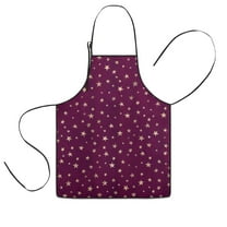 Purple Christmas Star Pattern Kids Aprons for Girls and Boys,Adjustable Neck Strap Toddler Aprons for Kids Cooking Baking