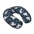 thumbnail image 2 of Zufioo Friendly Sharks for Memory Foam U-shaped Pillow, Buckle and Invisible Zipper Neck Head Support Airplane Pillow for Travel Car Home-One Size, 2 of 8