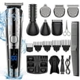 thumbnail image 1 of 16 in 1 Hair Clippers, IPX7 Waterproof Hair Beard Trimmer USB Rechargeable Men's Cordless Haircut Groomer Kit w/2-Speed Adjustable, Barber Cape, Storage Stand for Face Nose Ear, 1 of 5
