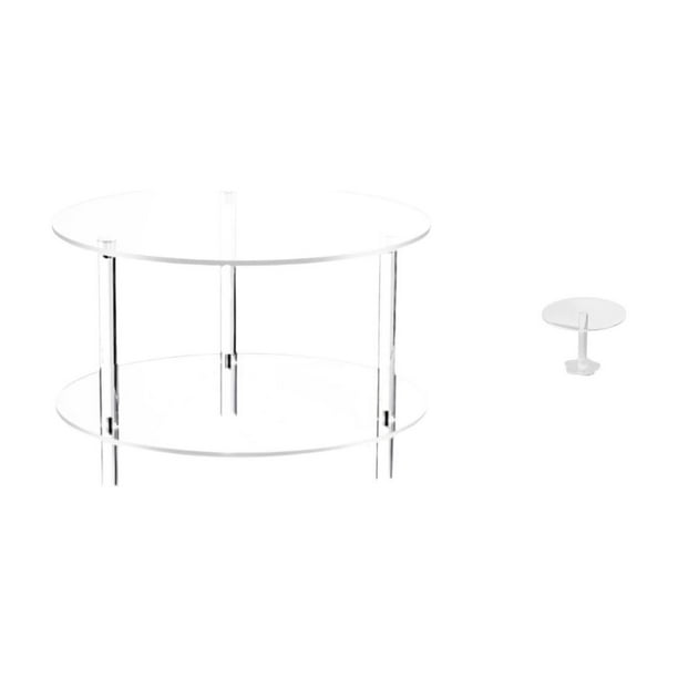 Mesa Auxiliar En Miniatura De Acrílico Transparente Para Sala De Estar, Dormitorio, Baño, Casa De Muñecas, Jardín O Casita De Juegos. Fácil Montaje. Muebles Decorativos.