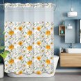 thumbnail image 6 of Spring Yellow Flowers No Hooks Shower Curtain with Snap-in Liner White Daisy Grass Farm Plant Watercolor Shower Curtains for Bathroom, Waterproof, Easy Install, Washable 60"x72", 6 of 9