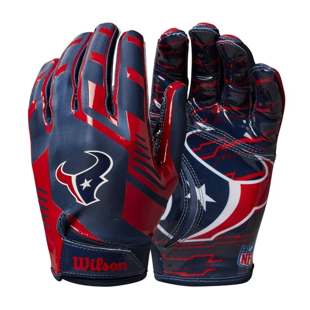 Guantes de fútbol americano Wilson Nfl Stretch Fit - Jóvenes Houston Texans