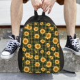 thumbnail image 3 of Easygd Black Ink Green Plaid Sunflower Versatile and Stylish Backpack: Comfort, Storage, and Durability for College,Work, Travel, and Everyday Use, 3 of 8