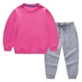 thumbnail image 3 of Auroural Girls Clothes 10-12 Winter Clothes Toddler Kids Boys and Girls Fashion Cute Solid Color Soft Long Sleeve Pants Hoodie Sweatpants Suit Hot Pink 10 Years, 3 of 10