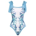 thumbnail image 2 of Gibobby Traje de baño de una pieza Nuevo mono doble sexy para mujer, traje de baño conservador para vacaciones en aguas termales, conjunto de falda envue(Azul claro,G), 2 of 5