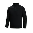 thumbnail image 3 of ZCFZJW Men's Quarter Zip Up Ribbed Knitted Long Sleeve Sweaters Slim Fit Lightweight Mock Neck Pullover Casual Polo Sweater Black XXXL, 3 of 7