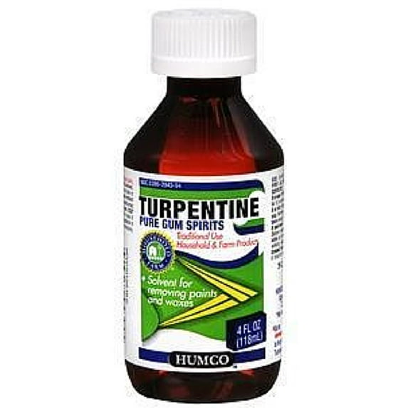Humco Turpentine Pure Gum Spirits 4 oz (Pack of 4)