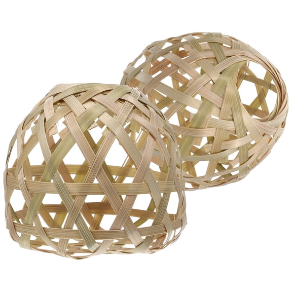 OUNONA 2 Pcs Small Rattan Lamp Shade Bedside Lampshades for Table Bamboo Restaurant
