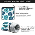 thumbnail image 7 of Blue Pioneer Flower Kitchen Oven Mitt and Pot Holder Sets 2 Pcs for Baking, Cooking and Grilling, Heat Resistant Up To 392 °F, 7 of 7
