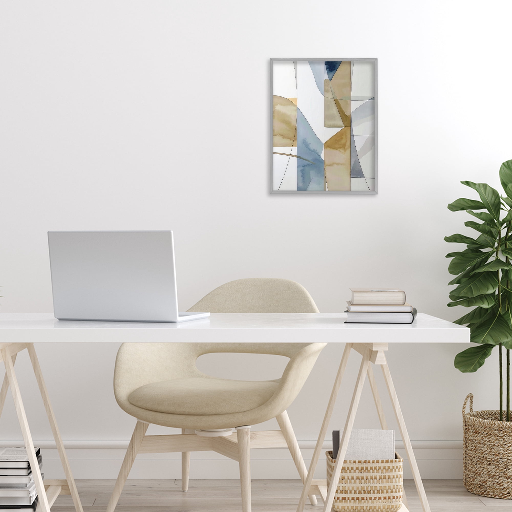 Stupell Industries Geographic Abstract Sections Gray Framed Giclee Art, design by Alonza Saunders