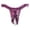 F1-Purple751, variant on Puliio Women's Lace Pearl Decor Open‑Back Underwear Sexy Ruffled Bow G‑String Thong Panties