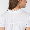 thumbnail image 2 of Roper Womens Short Sleeve Cotton Slub Jersey Peasant Top With Tie Closure Key Hole Schiffli Embroidery Yokes, 2 of 3