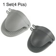 thumbnail image 3 of Uxcell 4 piezas Mini Manoplas de Silicona para Horno 110x85x70mm Guantes de Aire Caliente Resistentes al Calor, Gris Oscuro Gris Claro, 3 of 6