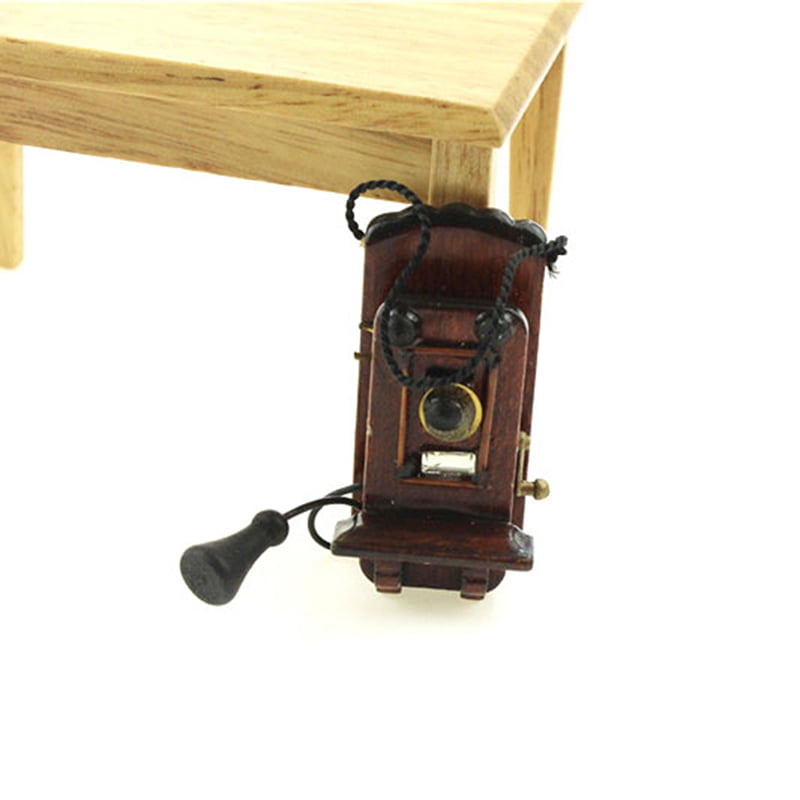 1:12Miniature wall-mounted telephone dollhouse diy doll house decor accessori P2 