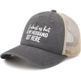 thumbnail image 2 of It's Almost As Hot As My Husband Hats for Womens Fashion Washed Distressed Baseball Cap,Gray, 2 of 8