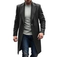 thumbnail image 7 of GuangCheng George Mens Single-Breasted Wool Blend Overcoats,Long Trench Coat,Winter,Warm,Outerwear Jackets with Notch Lapel,Black,M, 7 of 7