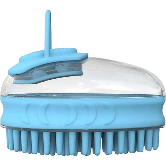 Portable Dog Bath Pet Dog Bath Brush Soft Silicone Dog Shampoo Brush Hair Brush Grooming Cleaning Brush Soft Shampoo Dispenser Shampoo Dog Oatmeal (Blue, One Size)