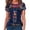 Z1 Blue, variant on Womens Mexican Embroidered Tops Short Sleeve Fiesta Shirts Floral Peasant Blouse Bohemian Ethnic Casual Summer Lightweight Outfits