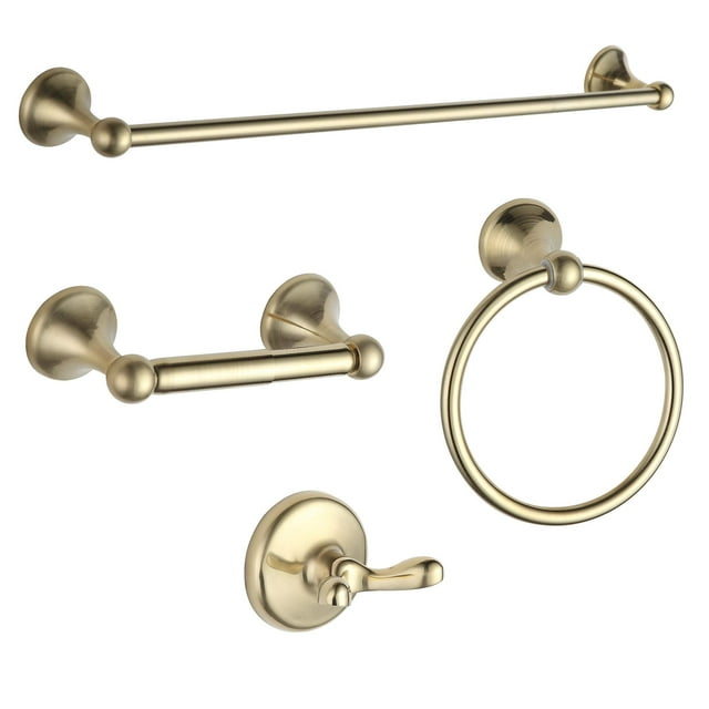 Juego de accesorios de baño BGL de latón cepillado con toallero ajustable