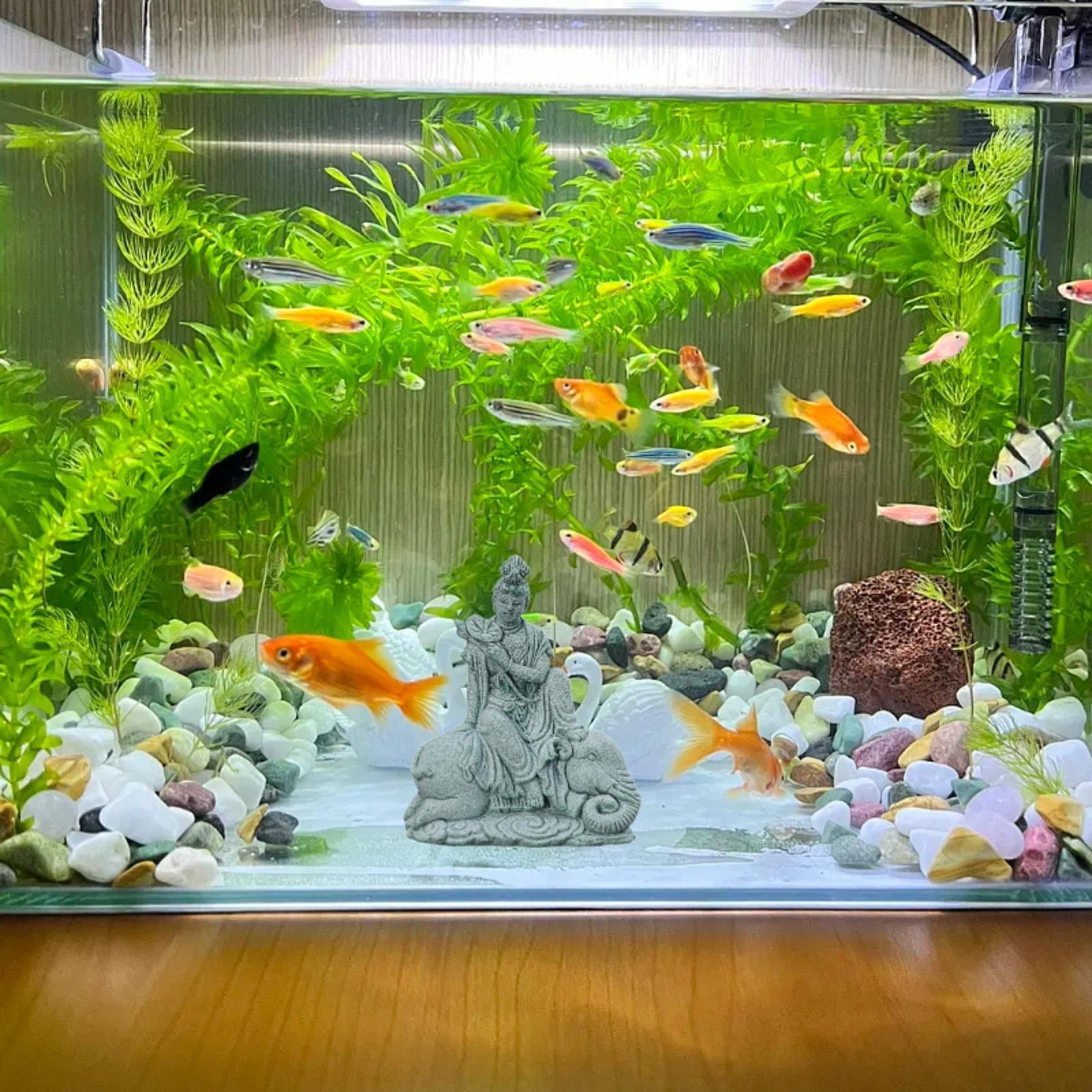 Baoblaze Buddha Statue Aquarium Tank Decoration Garden Statue Sculpture Underwater Landscaping Ornament Buddha Figurine for Office Bedroom 9.5cmx5.5cmx11.5cm