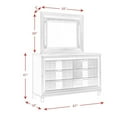 thumbnail image 2 of Pemberly Row Contemporary 6-Drawer Wood Dresser with Mirror in White, 2 of 9