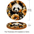 thumbnail image 3 of Panda 6PCS Round Coasters Set, Microfiber Leather Drink Coasters 11x11 cm/4.3x4.3 in - Heat Mats for Home and Kitchen Use, 3 of 6