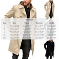 thumbnail image 3 of Mens Pea Coats Double Breasted Notched Lapel Belt Casual Slim Fit Trench Coat Mid Long Fall Winter Windproof Overcoat with Pockets Black, 3 of 6