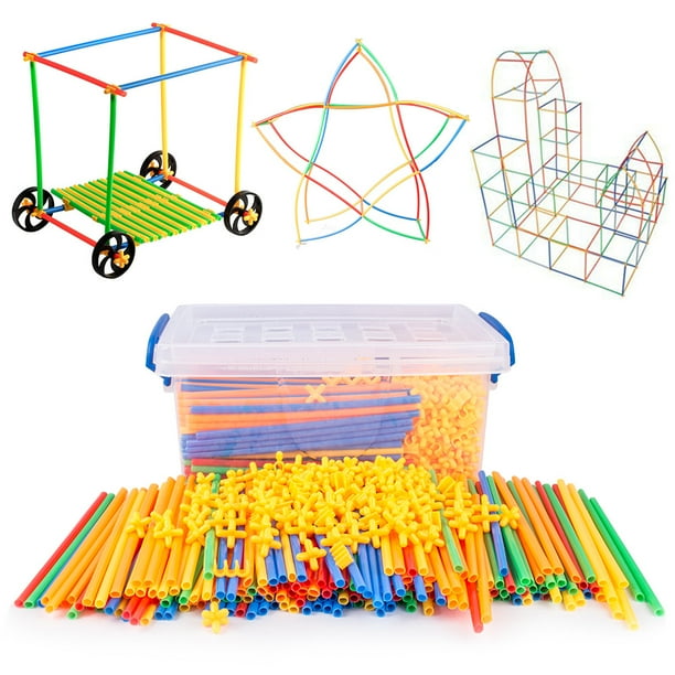 Conjunto de empalme de paja espacial 4D, bloques de construcción de empalme, juguetes de rompecabezas creativos para niños de jardín de infantes