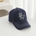 thumbnail image 5 of Krdevn White Dinosaur Embroidery Contrast Stitch Washed Kids Baseball Cap Adjustable Casual Outdoor Sun Hat for Toddler Boys Girls, 5 of 5