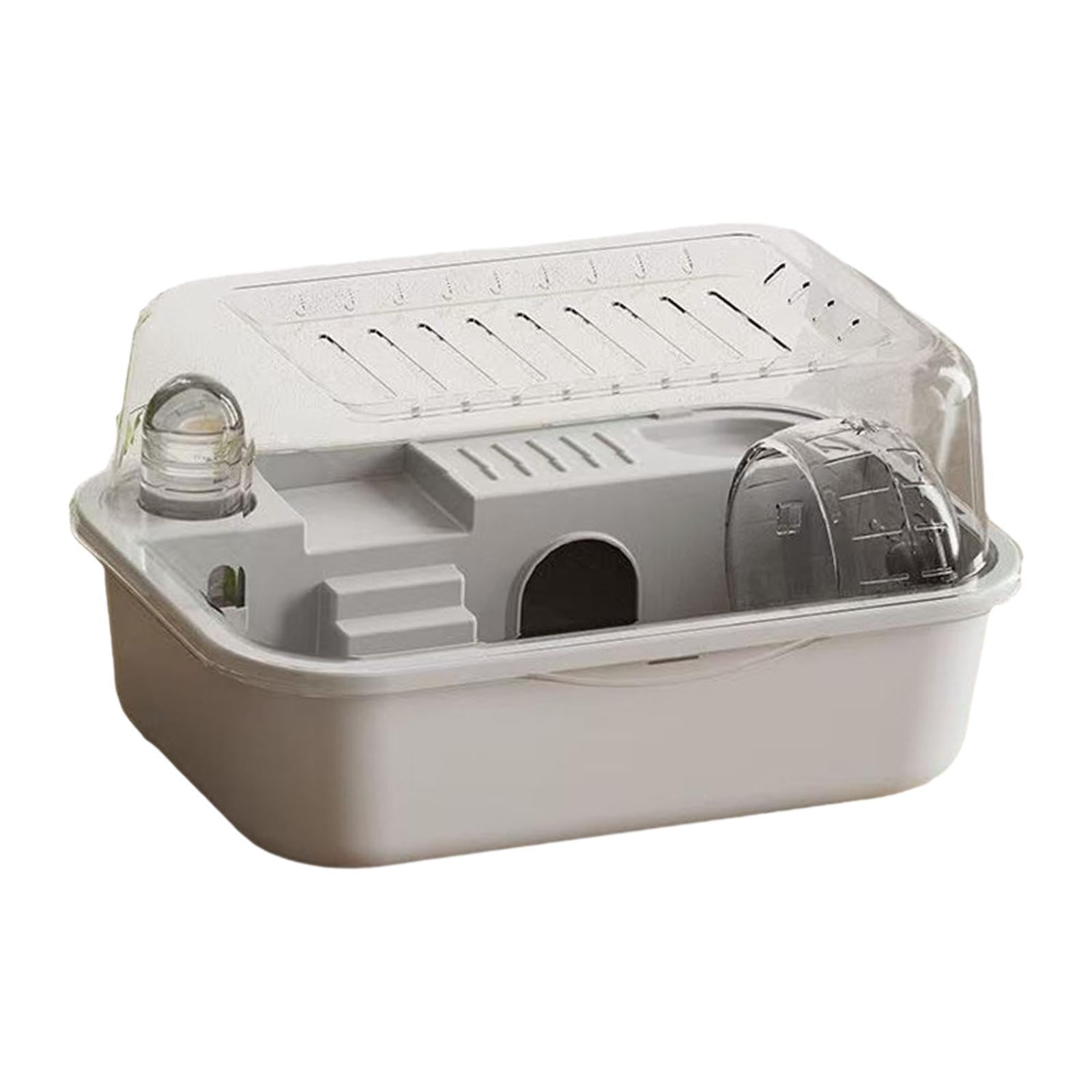 balikha Hamster Cage Hamster Habitat Open Roof,Exercise Playing House ,House Small Animal Cage for Small Animal Hedgehog Rats Bunny, grey