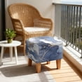 thumbnail image 4 of SCRAWLGOD Marble Print Navy White Ottoman Cover Square Stretch Slipcover for Square Ottomans, Anti-Slip Footstool Cover with Elastic Bottom, 4 of 7