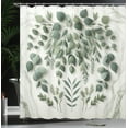 thumbnail image 3 of Ambesonne Eucalyptus Leaves Shower Curtain, Weeping Wreath, 69"Wx75"L, Ivory and Laurel Green, 3 of 4