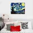 thumbnail image 4 of COMIO Large Starry Night by Van Gogh Classical Famous Artwork Modern Canvas Prints Blue Abstract Landscape Pictures Prints on Canvas Wall Art for Living Room Decorations 20x16 inch, 4 of 4