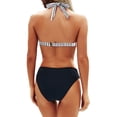 thumbnail image 3 of YIFUNIN Women's Fashion Two Piece Bikini Set with Padded Wireless Bra Swimsuit for Women Beach Pool Swimming Cruise,Dark Gray L, 3 of 3