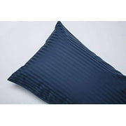 Vedanta Home Collection Body Pillow Cover, 20"x 48" Body Pillowcase Navy Blue Stripe 1 Piece Super Soft 600 TC 100% Natural Cotton Envelope Closure