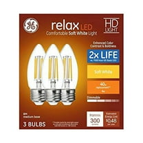 GE Relax 3-Pack 40 W Equivalent Dimmable Soft White B LED Light Fixture Light Bulbs 42287