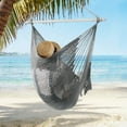 thumbnail image 3 of Bathonly Outside Handwoven Cotton Rope Hammock Chair with Metal Spreader Bar, Boho Hanging Chair., 3 of 8