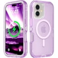 thumbnail image 1 of For iPhone 16 Plus Transparent Phone Case Compatible with MagSafe, Triple Layer Magnetic Charging Case, iPhone 16 Plus Heavy Duty Shockproof and Drop-Proof Phone Case, 6.7 inch, 1 of 6
