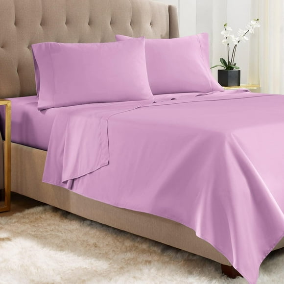 ERDS-Empyrean Queen Sheets - 4 PC Super Soft Bed Sheets Queen Size - Double Brushed Microfiber Queen Size Sheets - Hotel Luxury Lavender Dream Queen Bed Sheets Set, with 4 Corner Elastic Straps