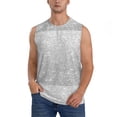 thumbnail image 2 of Picia Silver Glitter mens Cotton Tank Undershirts , Moisture-wicking Ribbed Tanks, Lightweight Cotton Tank Undershirts-Medium, 2 of 8