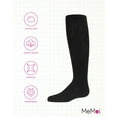 thumbnail image 6 of MeMoi  Athletic Ribbed Cotton Blend Knee High Sock - Girls - Female, 9-11, Black, 6 of 8