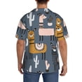 thumbnail image 6 of Picia Llama and Cactus Men's Linen Shirts Short Sleeve Cuban Beach Shirts Casual Shirts Button Down Shirt for Men Beach Summer Wedding Shirt-Medium, 6 of 7