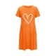 thumbnail image 4 of Camisón corto de poliéster para mujer, talla grande, estampado de San Valentín, cuello redondo, manga corta, 4 of 4